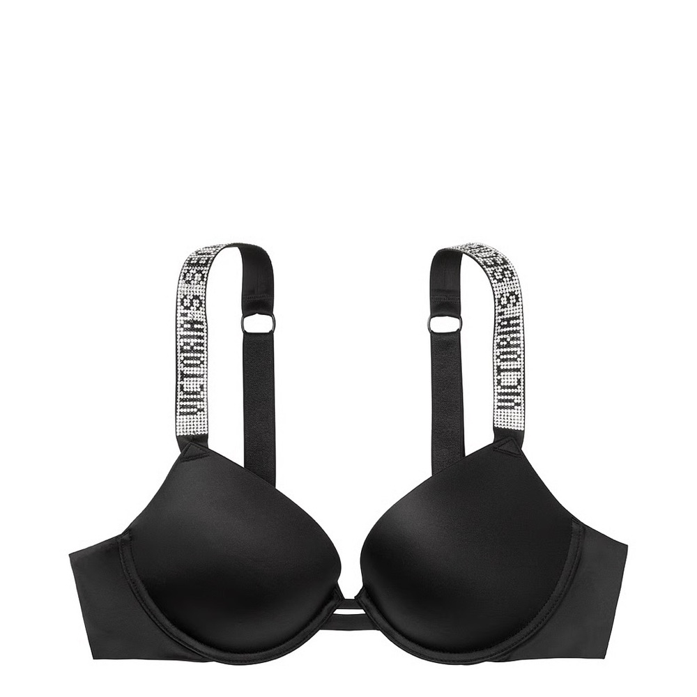 Victoria's Secret Black Bra with Rhinestone Straps